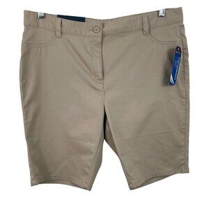 Nautica School Uniform Stretch Bermuda Khaki Shorts Girls Size 15